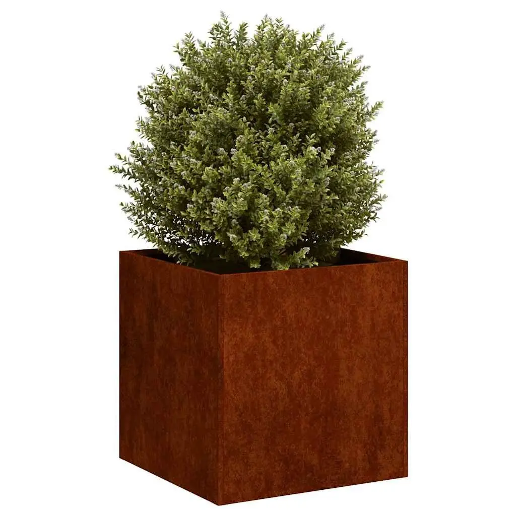 Raised Garden Bed Planter Box Outdoor Decor Brown 40x40x40cm Weathering Steel