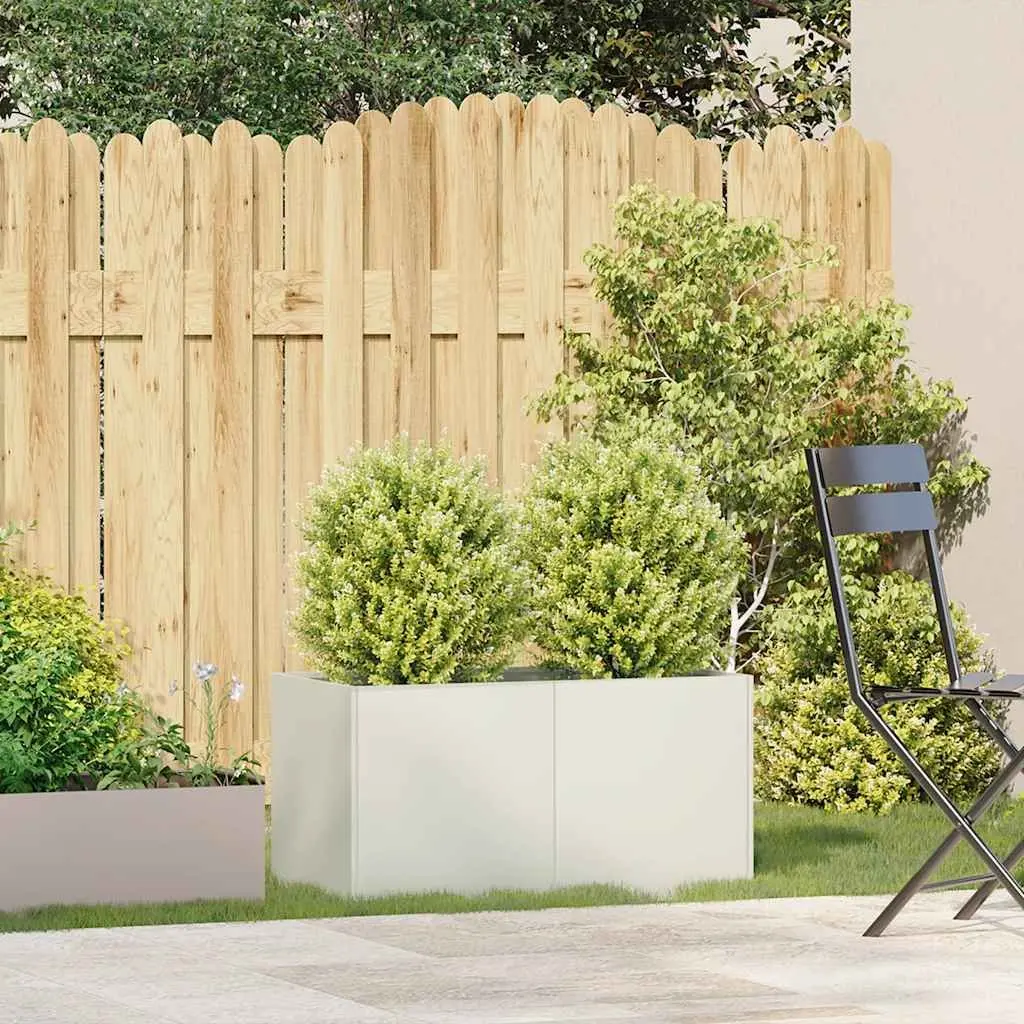 Raised Garden Planter Box Outdoor Use White 80x40x40cm Cold-rolled Steel
