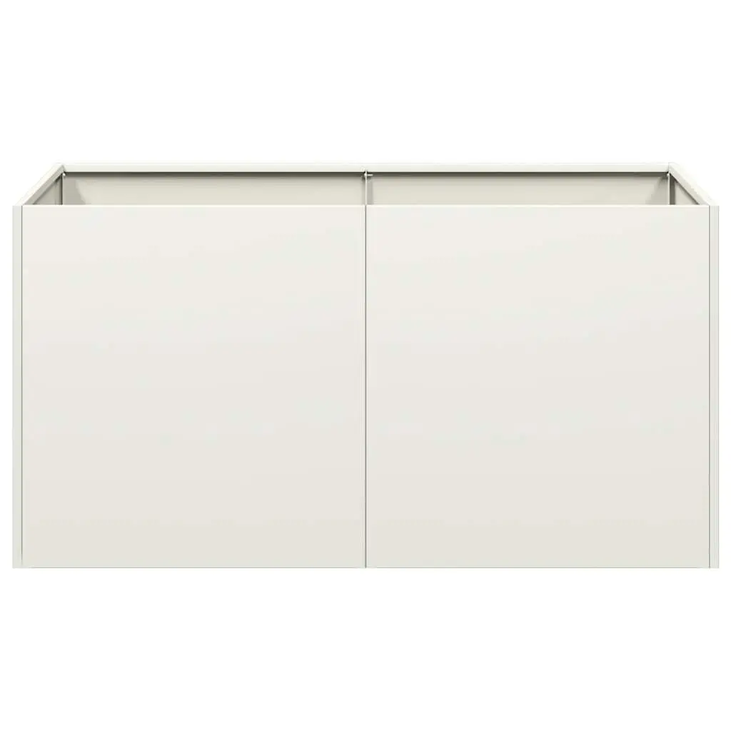 Raised Garden Planter Box Outdoor Use White 80x40x40cm Cold-rolled Steel