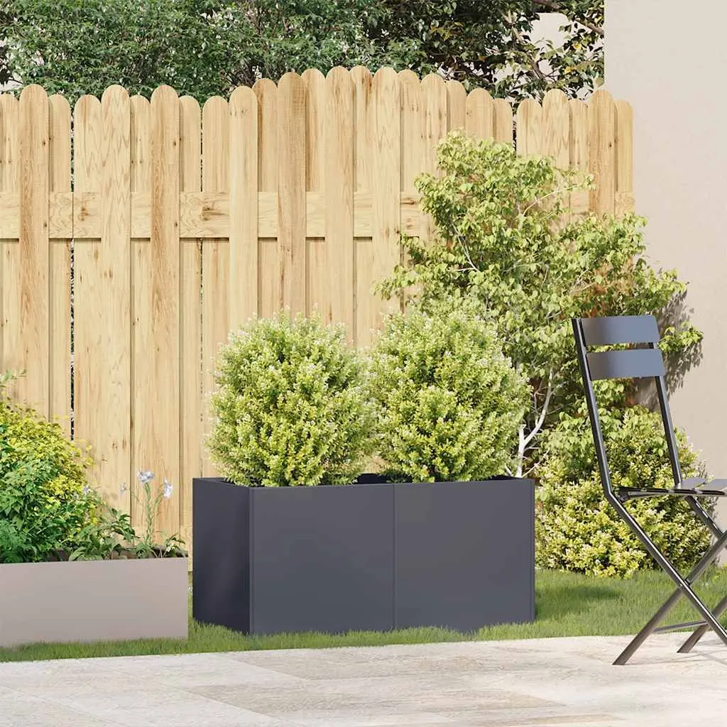 Cold-Rolled Steel Planter Raised Garden Bed Anthracite 80x40x40cm Outdoor Patio