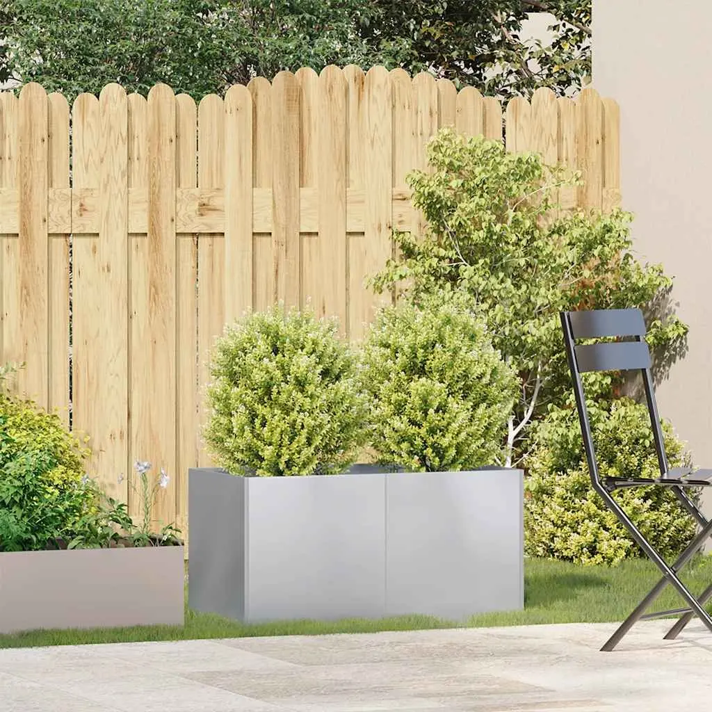 Galvanised Steel Planter Raised Garden Bed Outdoor 80x40x40cm