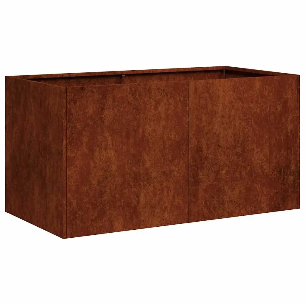 Raised Garden Planter Box Outdoor Flower Bed 80 x 40 x 40 cm Weathering Steel Open Bottom