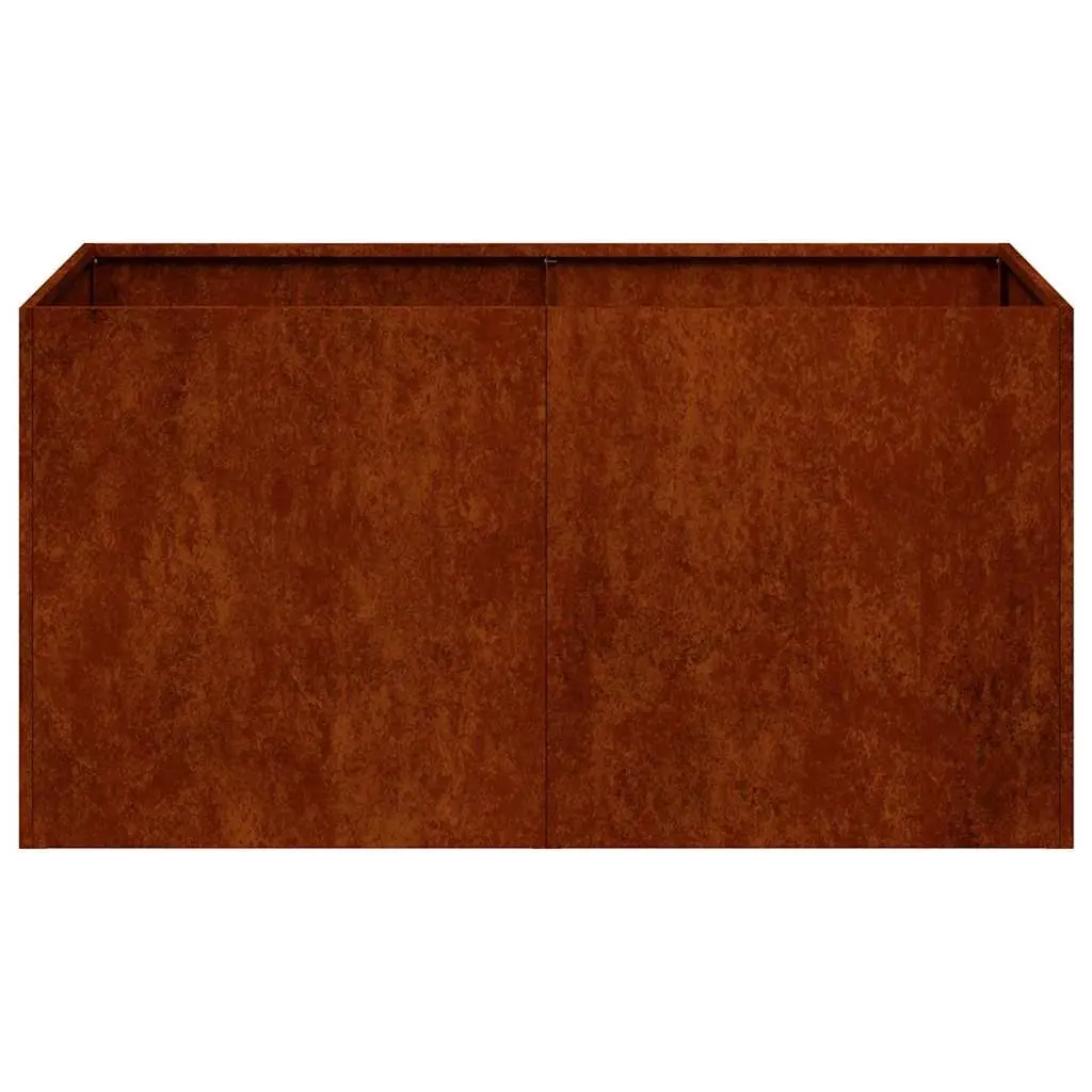 Raised Garden Planter Box Outdoor Flower Bed 80 x 40 x 40 cm Weathering Steel Open Bottom