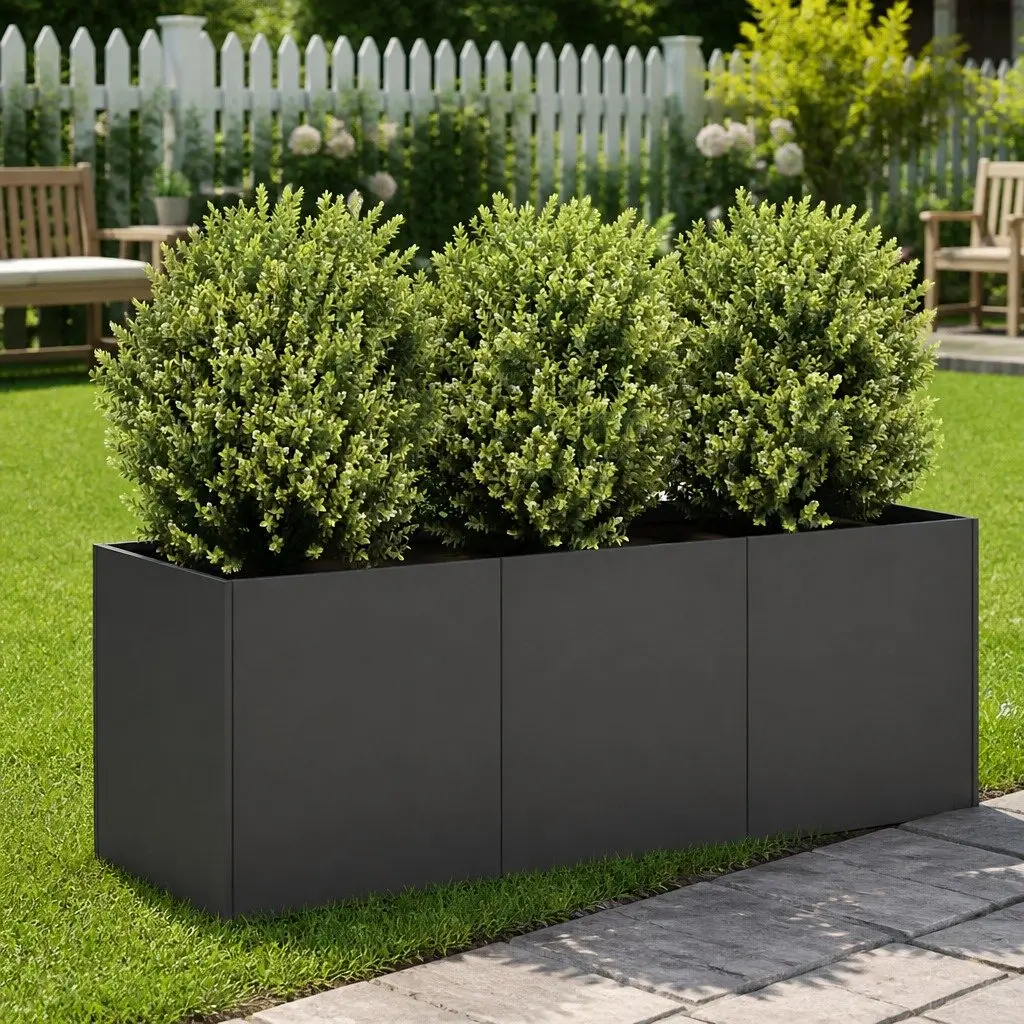 Raised Garden Planter Box Black 120x40x40 cm Outdoor Flower Bed Container