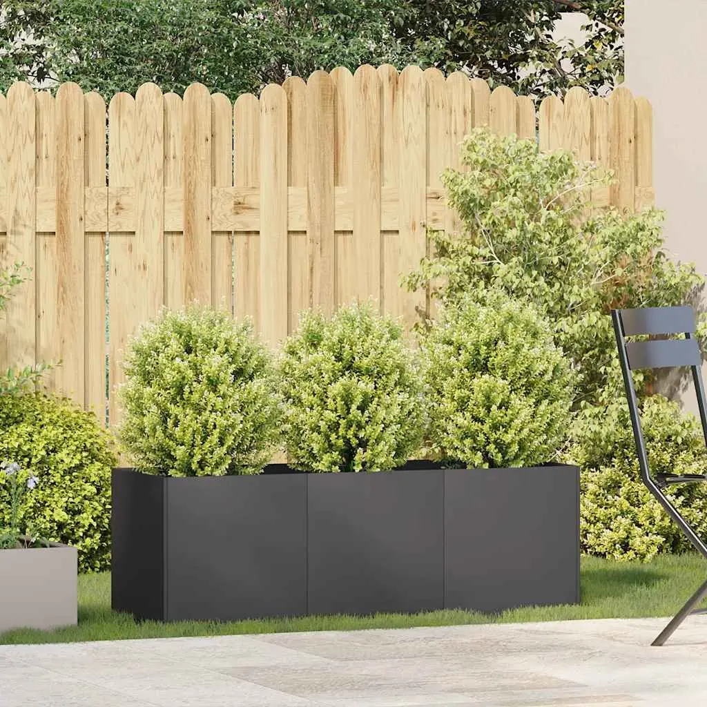 Raised Garden Planter Box Black 120x40x40 cm Outdoor Flower Bed Container