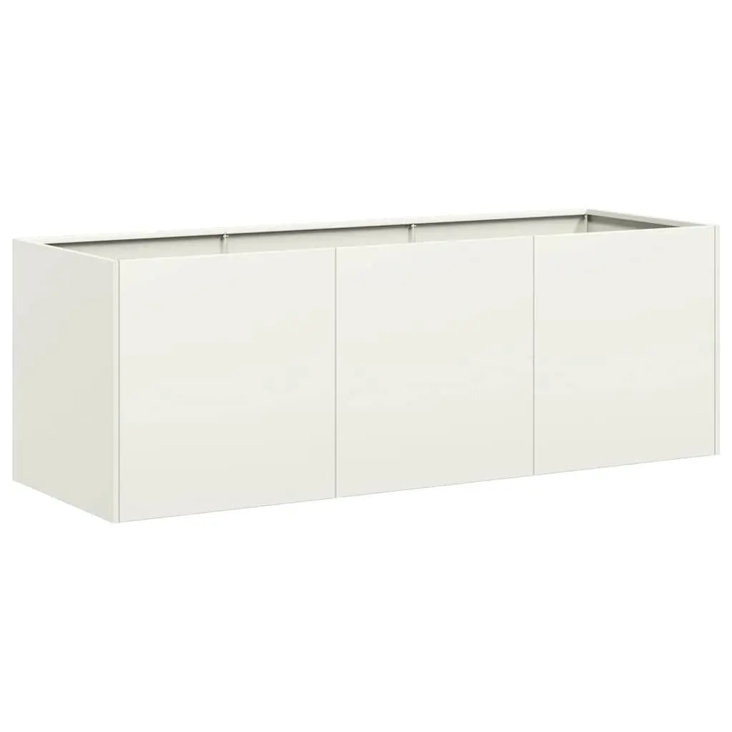 Planter Outdoor Garden White 120x40x40 cm Cold-rolled Steel Raised Bed