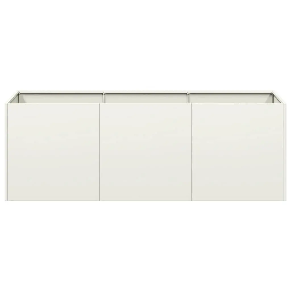Planter Outdoor Garden White 120x40x40 cm Cold-rolled Steel Raised Bed