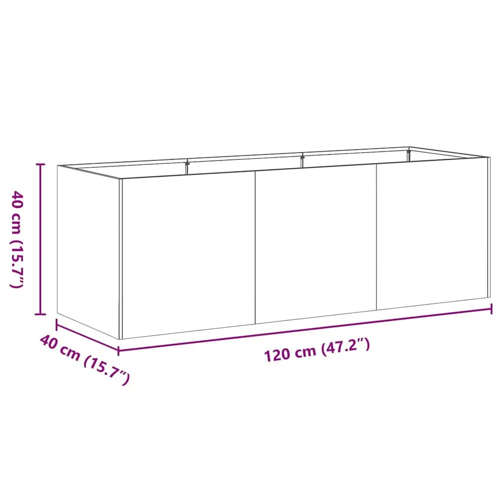 Planter Outdoor Garden White 120x40x40 cm Cold-rolled Steel Raised Bed