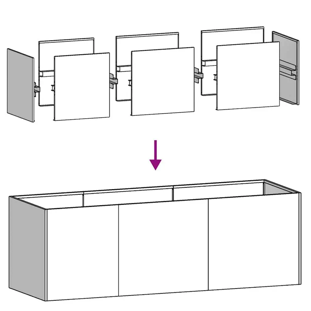 Cold-Rolled Steel Raised Garden Bed 120x40x40cm