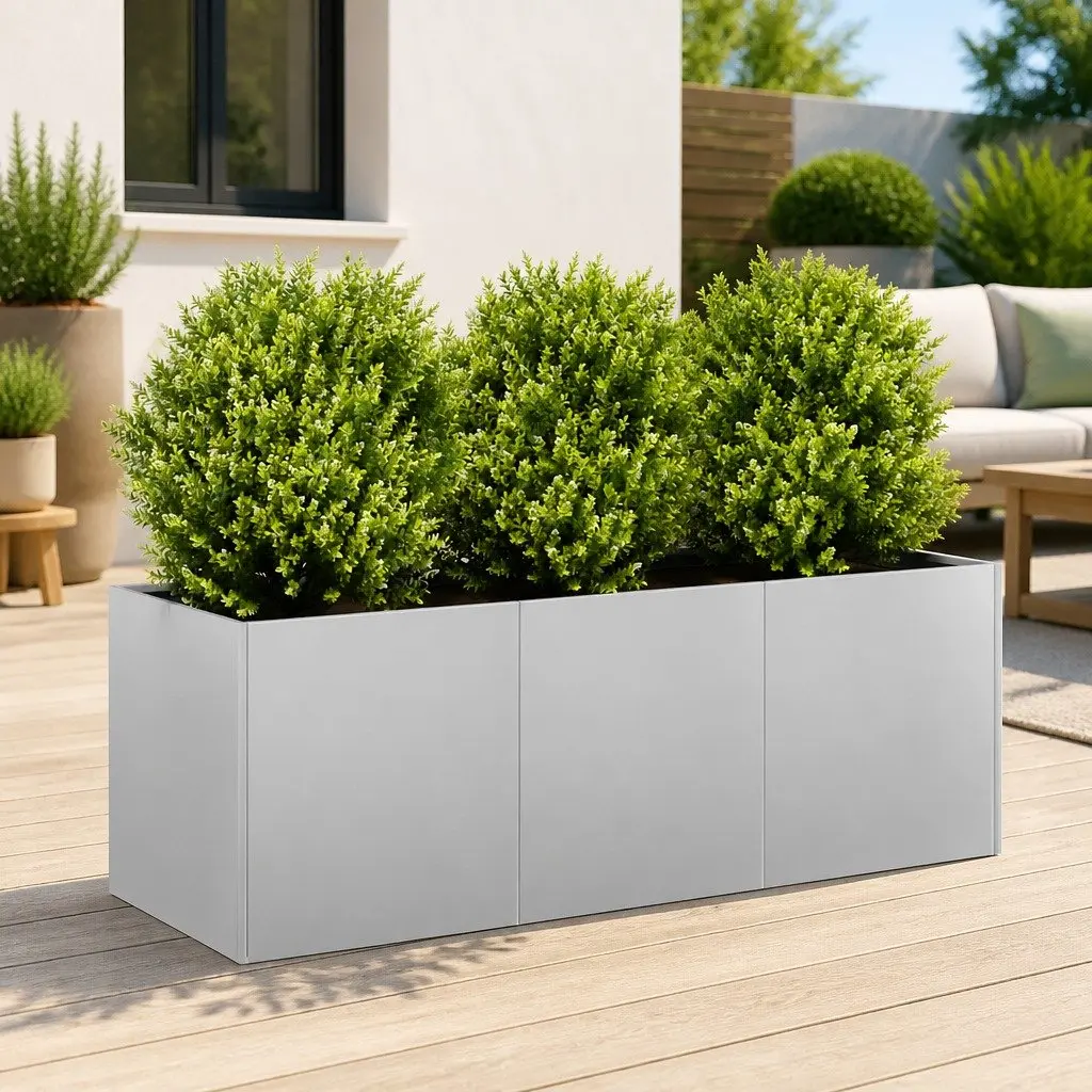 Galvanised Steel Planter Raised Garden Bed 120 x 40 cm