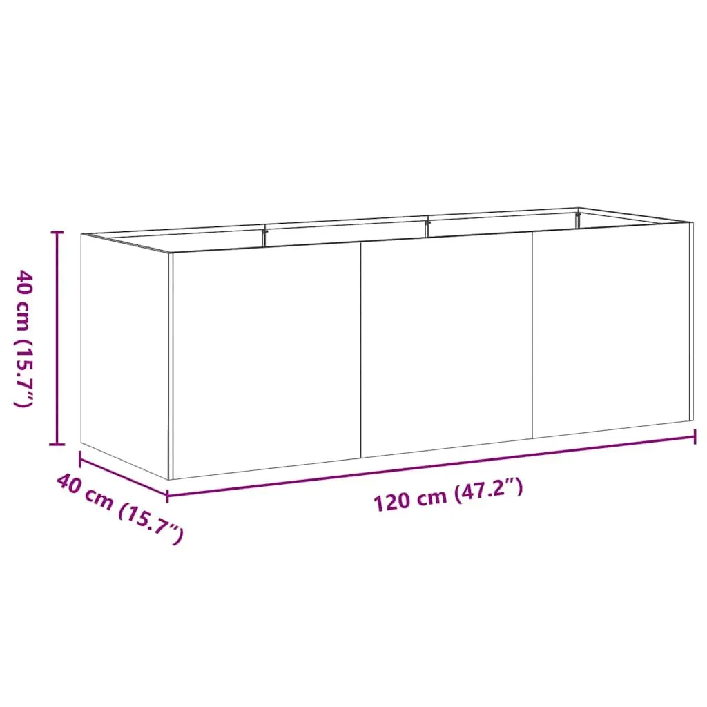 Galvanised Steel Planter Raised Garden Bed 120 x 40 cm