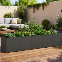 200x40x40 cm Black Cold-Rolled Steel Raised Planter Details