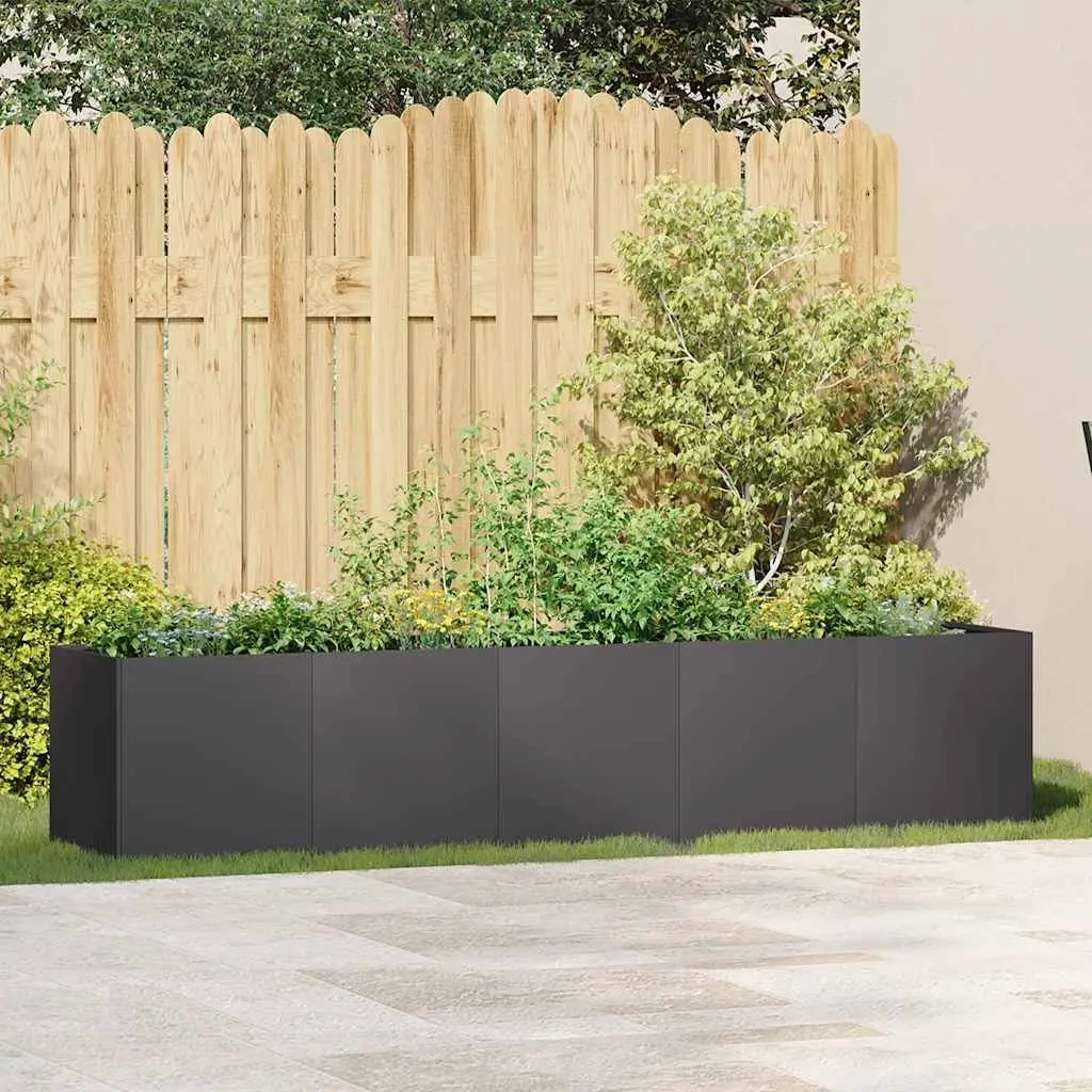 Raised Garden Bed Outdoor Planter Black 200x40x40 cm Cold-Rolled Steel