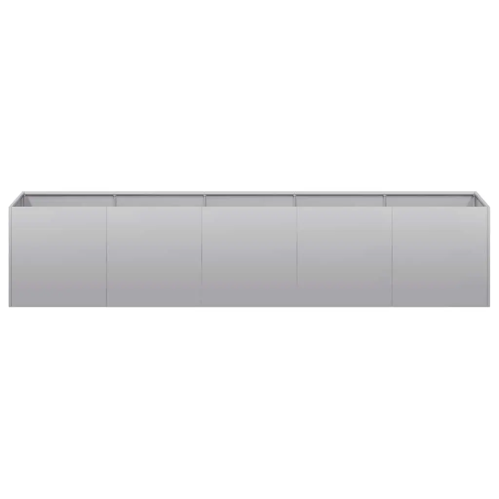 Galvanised Steel Outdoor Planter 200cm x 40cm x 40cm Raised Garden Bed Silver