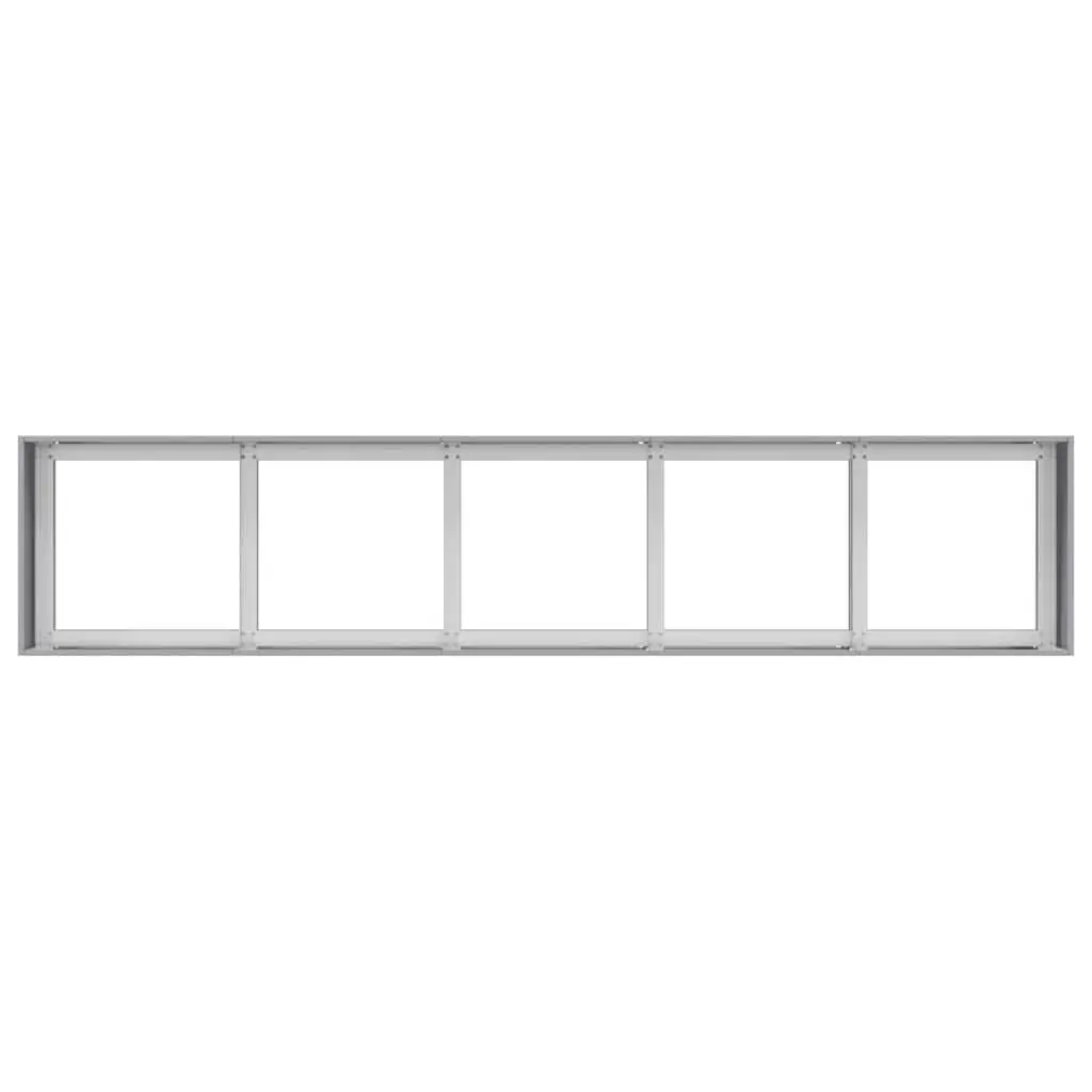 Galvanised Steel Outdoor Planter 200cm x 40cm x 40cm Raised Garden Bed Silver