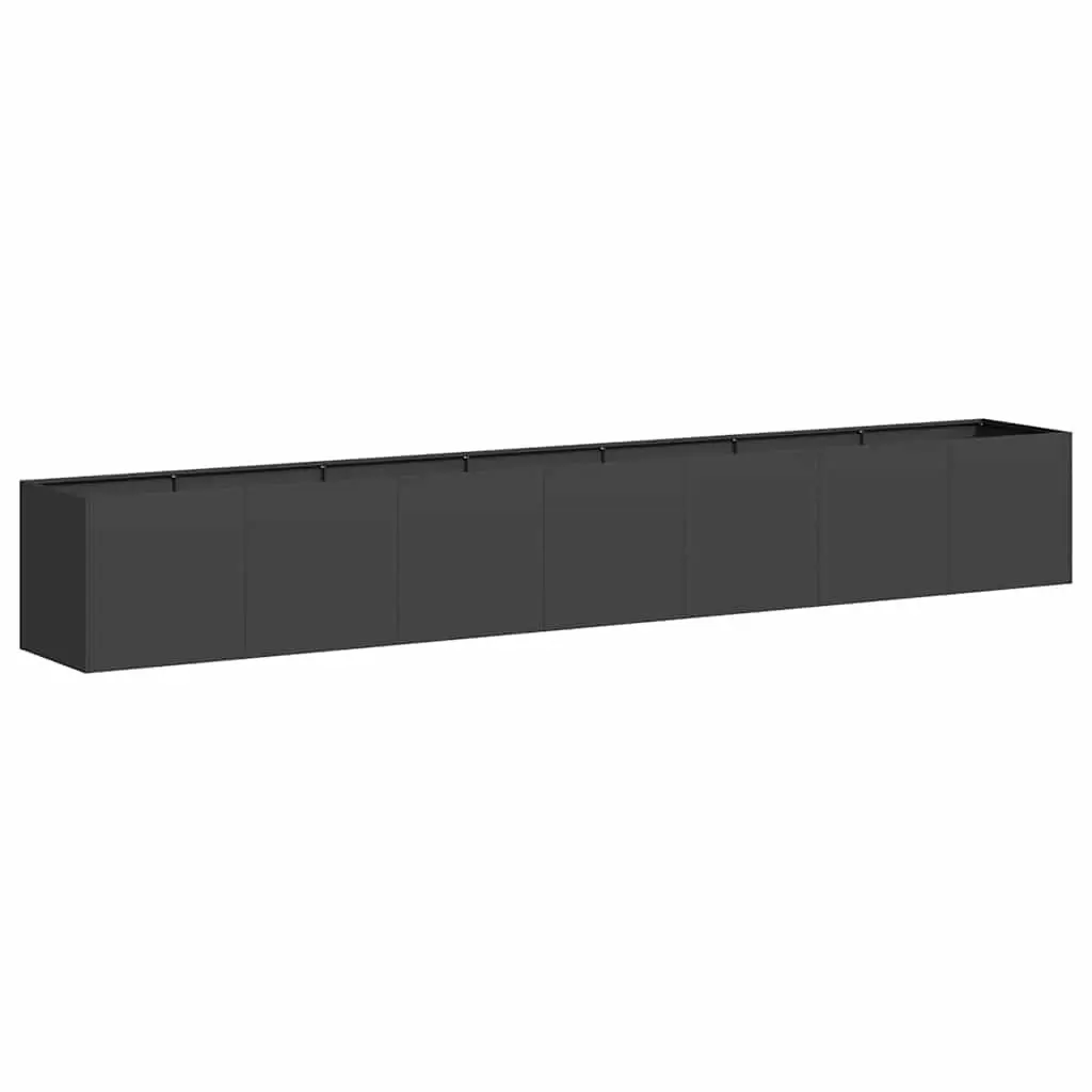 Raised Garden Planter Box Outdoor 280x40x40cm Black Steel