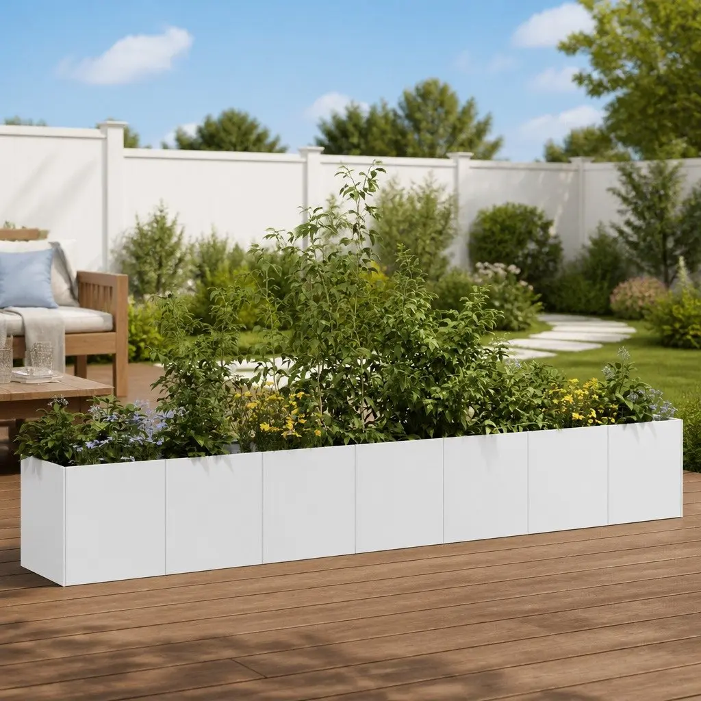 Galvanised Steel Planter Raised Bed 280x40x40cm Outdoor Garden Flower Box
