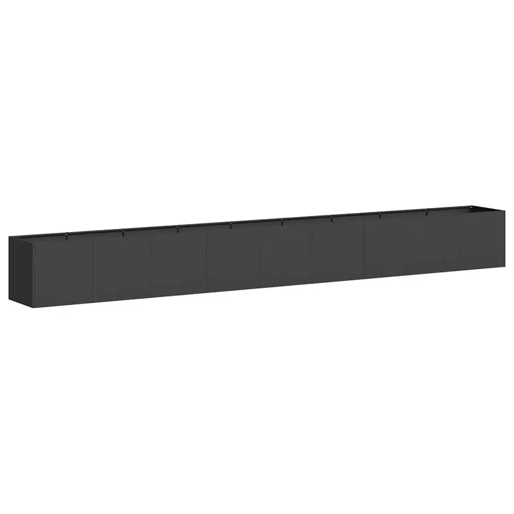 Raised Garden Planter Box 360cm Black Cold-rolled Steel Outdoor Flower Bed Patio