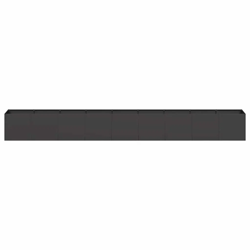 Raised Garden Planter Box 360cm Black Cold-rolled Steel Outdoor Flower Bed Patio