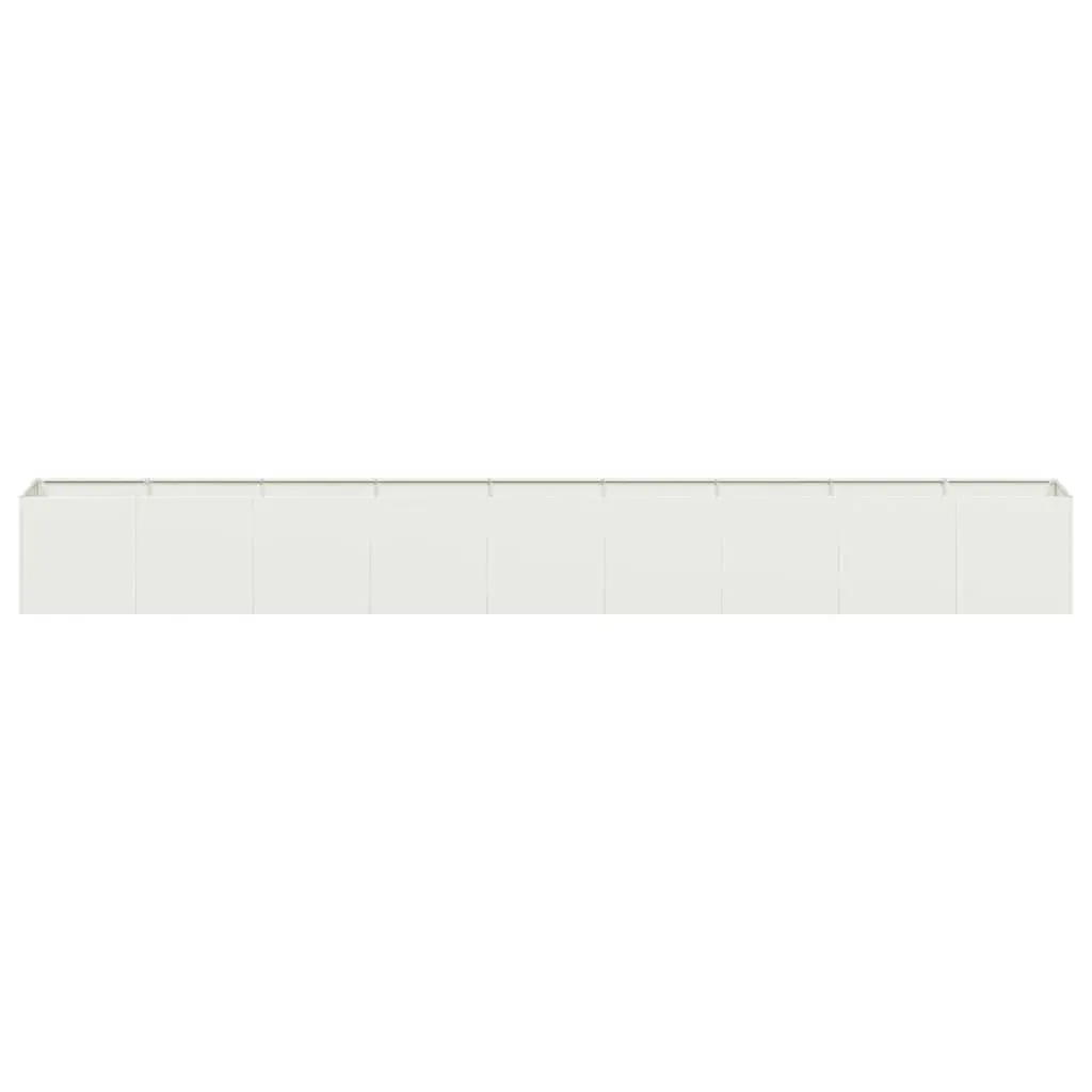 Cold-rolled Steel Planter for Garden Balcony Patio White 360x40x40 cm