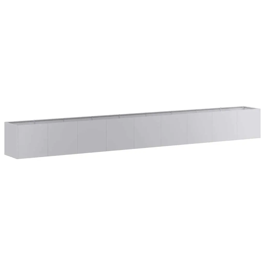 Galvanised Steel Planter Raised Garden Bed Outdoor Patio 360cm Silver