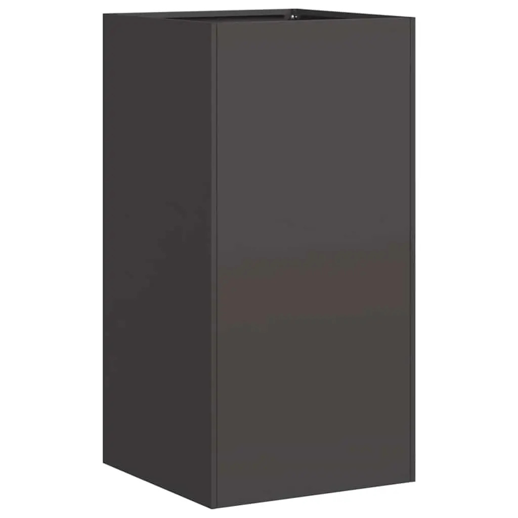Black Planter Box Outdoor 40x40x80 cm Cold-rolled Steel Raised Garden Bed