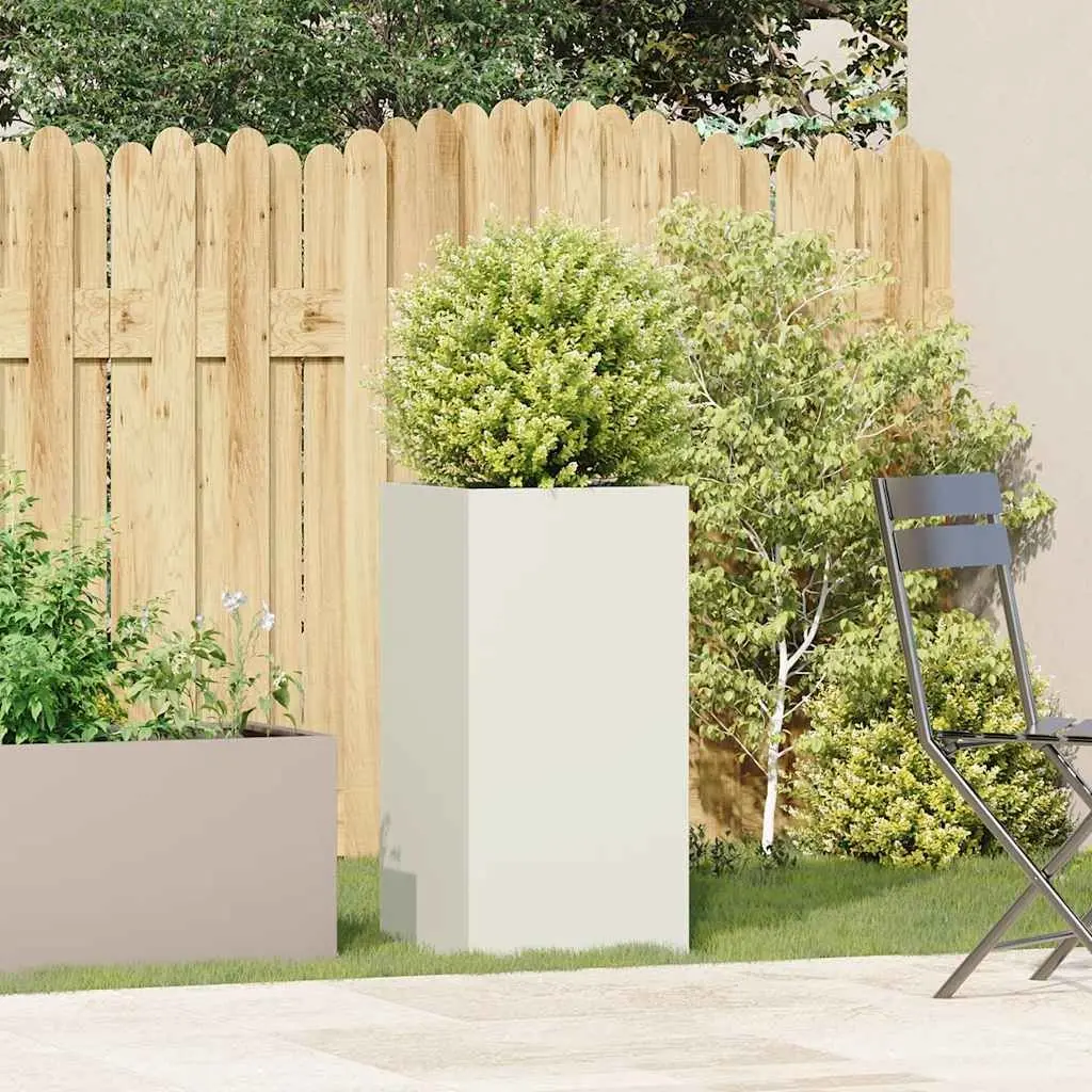 Cold-rolled Steel Planter Outdoor Garden Bed White 40x40x80 cm