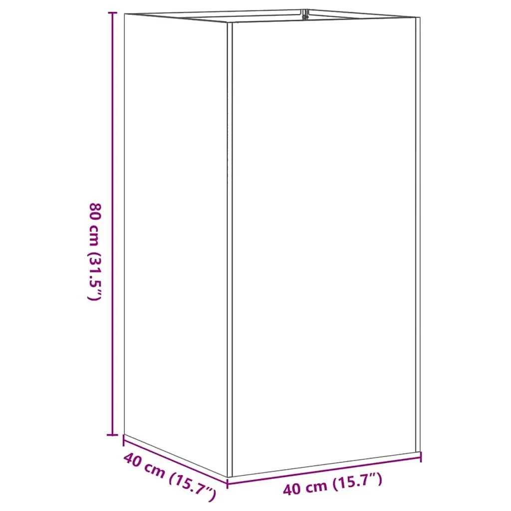 Cold-rolled Steel Planter Outdoor Garden Bed White 40x40x80 cm
