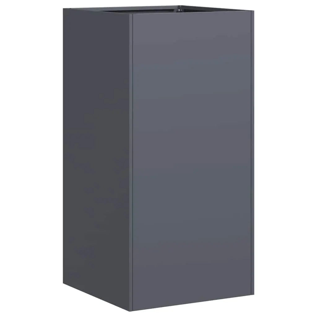 Anthracite Raised Garden Planter Box 40x40x80cm Cold-rolled Steel Outdoor