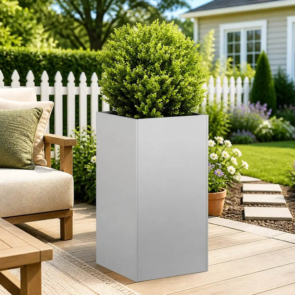 Galvanised Steel Planter Box 40x40x80 cm