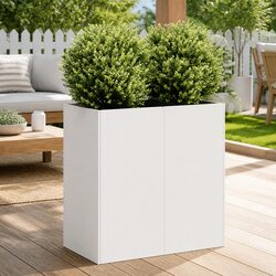 80x40x80 cm White Cold-Rolled Steel Planter Box