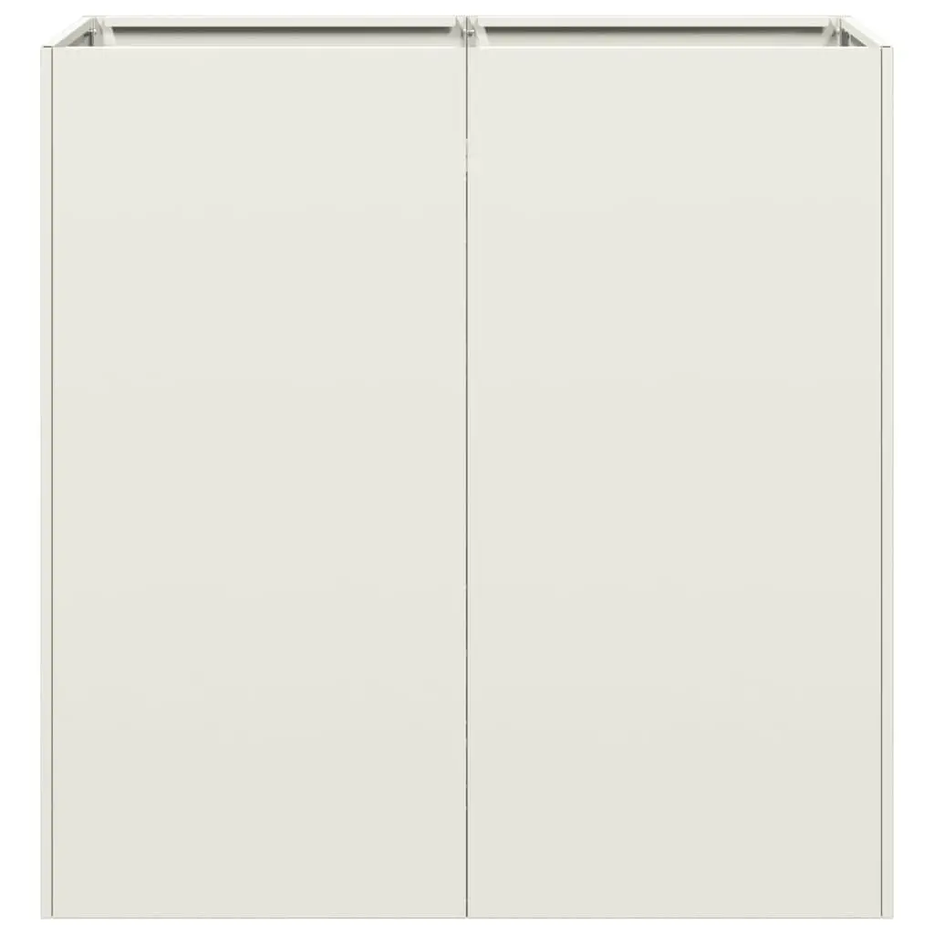 Planter White Garden Patio 80x40x80 cm Cold-rolled Steel Raised Bed