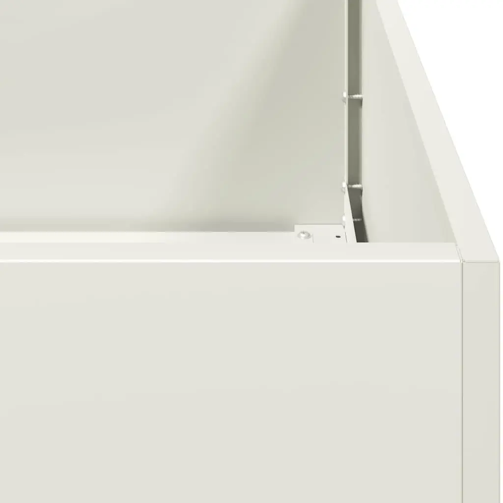 Planter White Garden Patio 80x40x80 cm Cold-rolled Steel Raised Bed