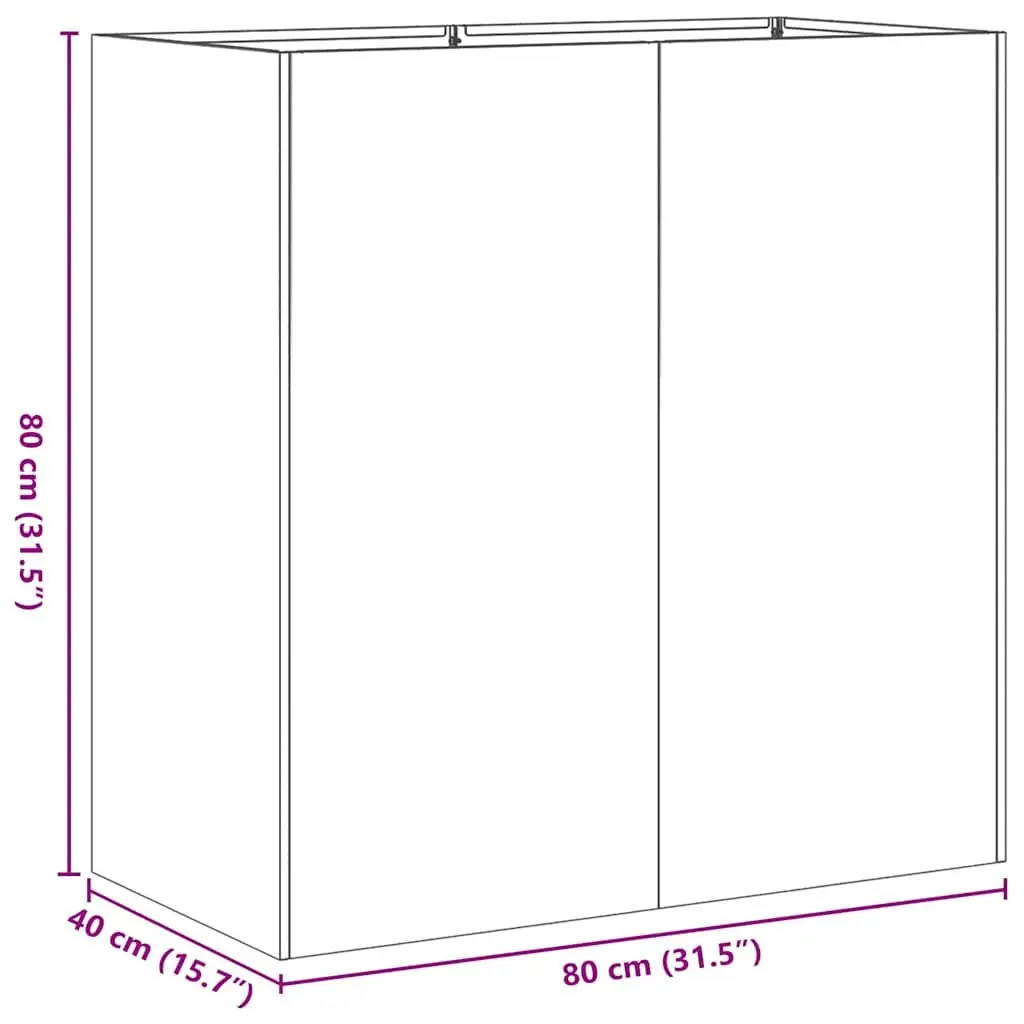 Planter White Garden Patio 80x40x80 cm Cold-rolled Steel Raised Bed