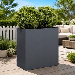 Dimensions: Anthracite Cold-Rolled Steel Raised Planter 80x40x80cm