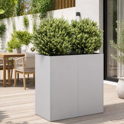 Raised Planter Box 80Lx40Wx80H cm - Galvanised Steel Design
