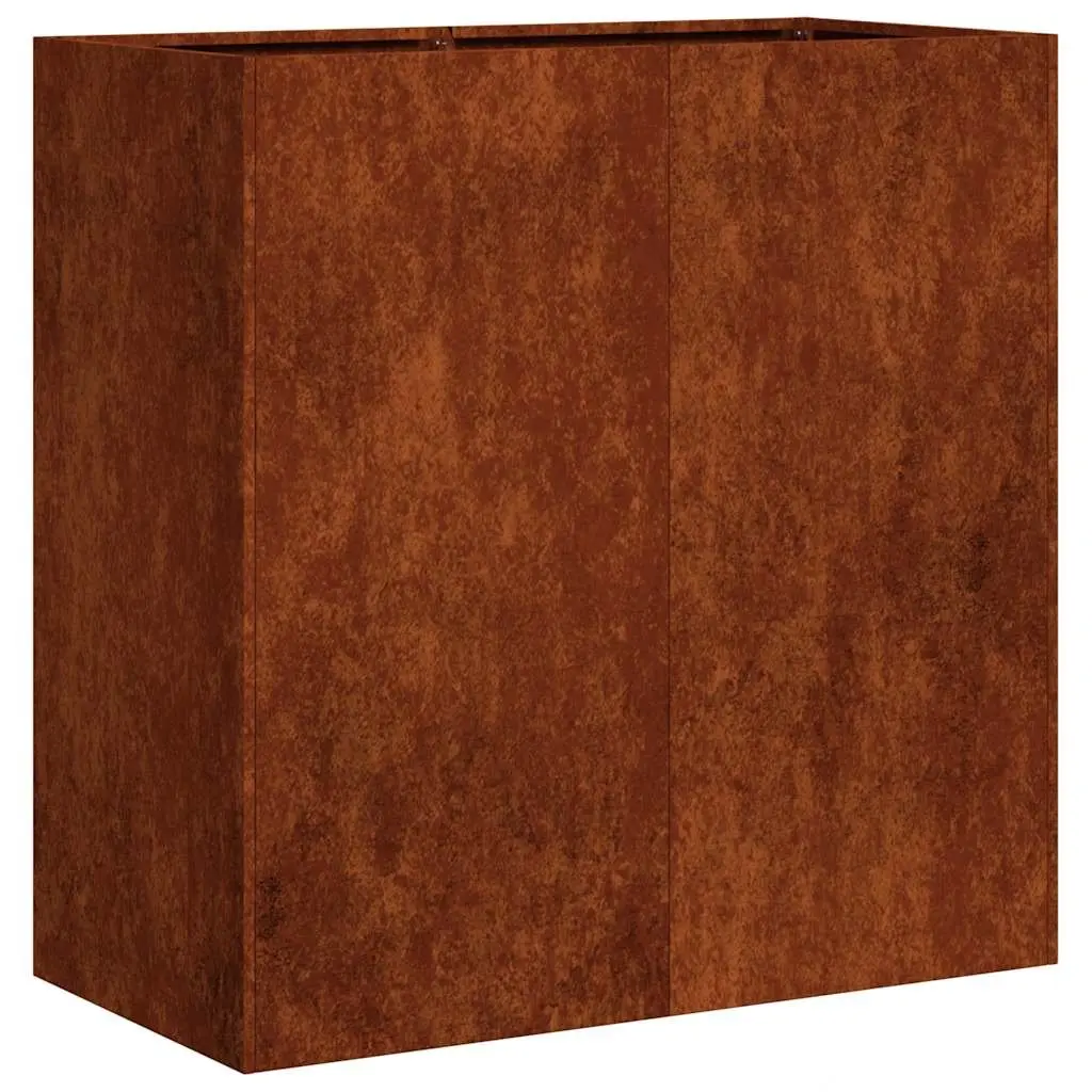 Weathering Steel Planter Raised Bed Garden Outdoor 80x40x80cm Brown