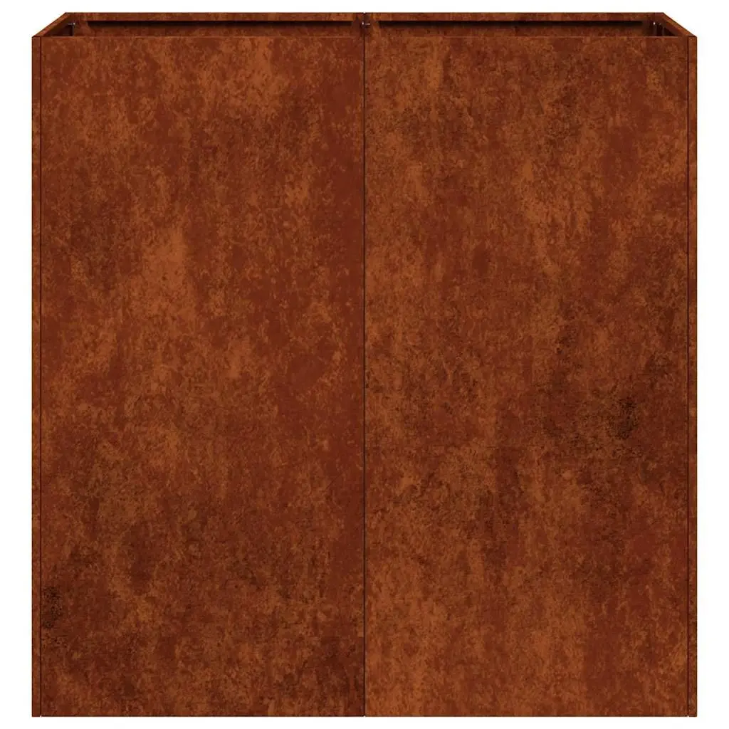 Weathering Steel Planter Raised Bed Garden Outdoor 80x40x80cm Brown