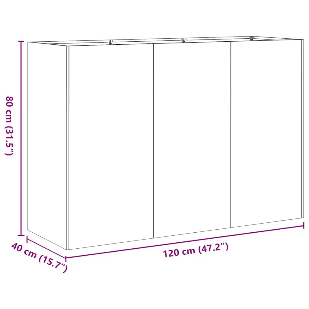 Large Raised Planter Box in Black
