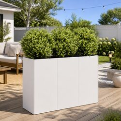 Cold-Rolled Steel Planter Box - Dimensions 120x40x80 cm, White