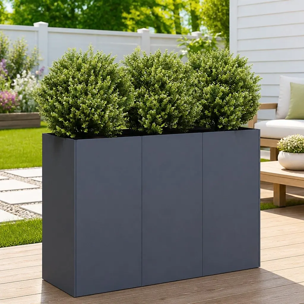 Raised Garden Planter Box Anthracite Steel 120x40x80cm