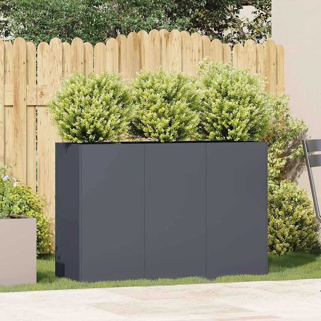 Raised Garden Planter Box Anthracite Steel 120x40x80cm