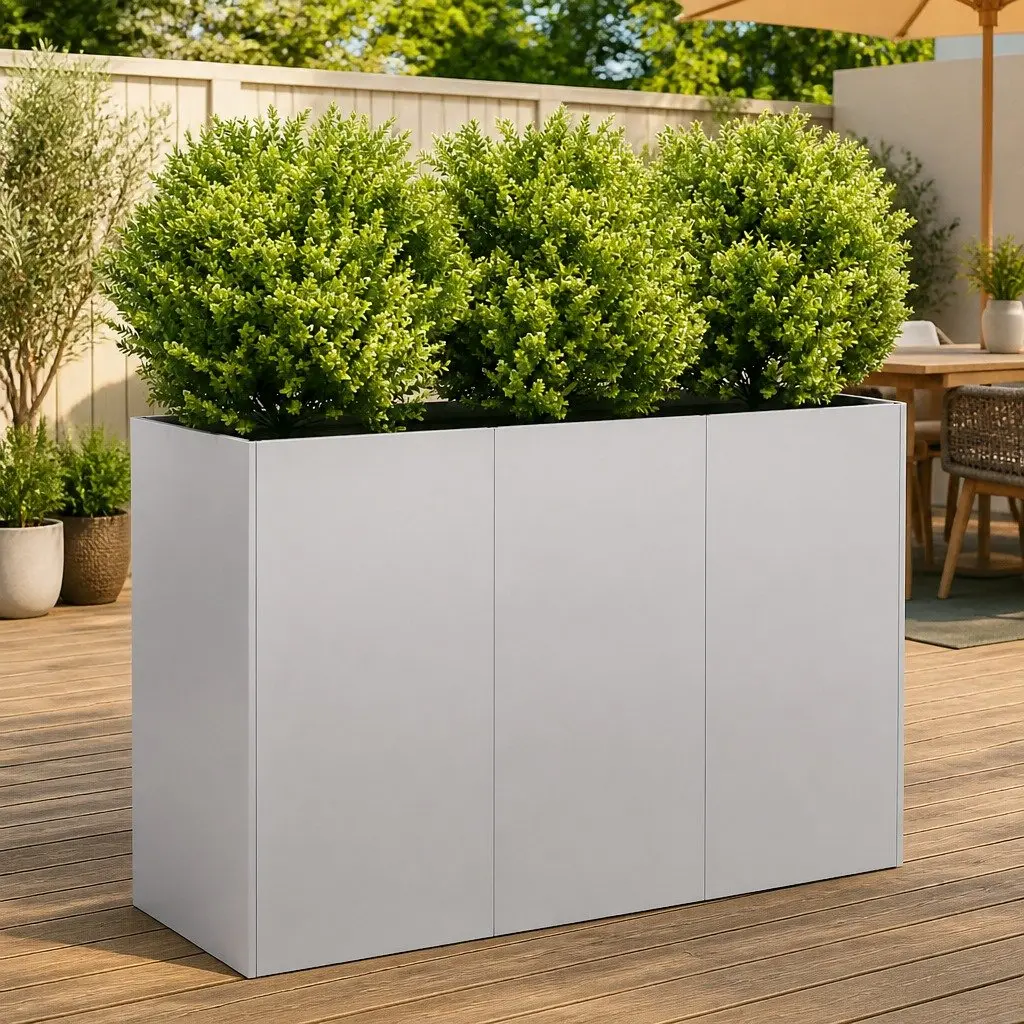Galvanised Steel Planter Raised Garden Bed Outdoor 120x40x80 cm