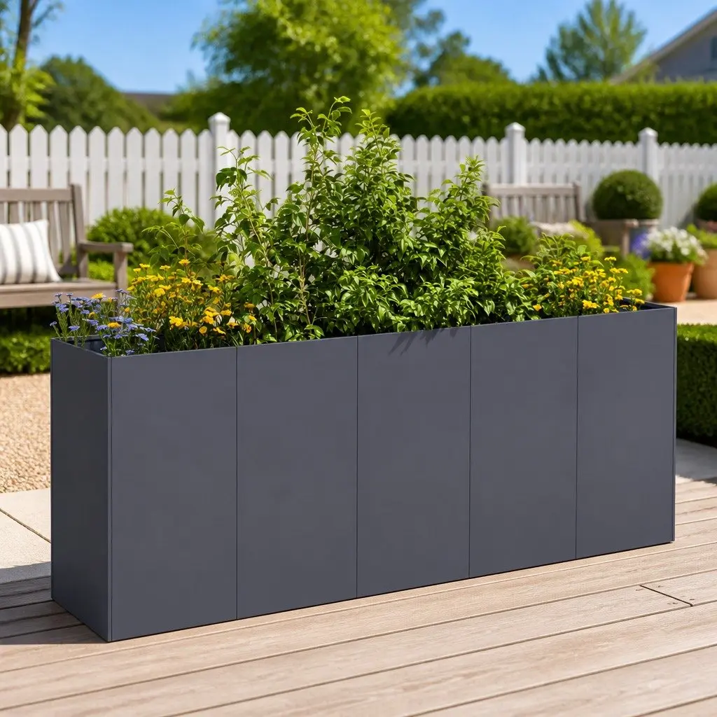 Raised Planter Box for Garden 200x40x80 cm Cold-rolled Steel Anthracite