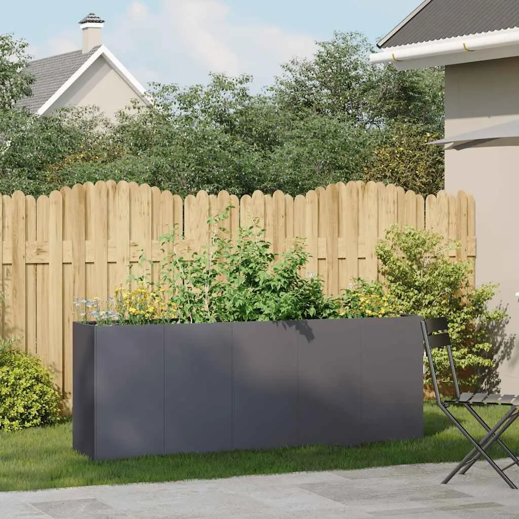 Raised Planter Box for Garden 200x40x80 cm Cold-rolled Steel Anthracite