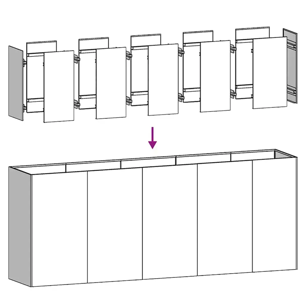 Raised Planter Box for Garden 200x40x80 cm Cold-rolled Steel Anthracite