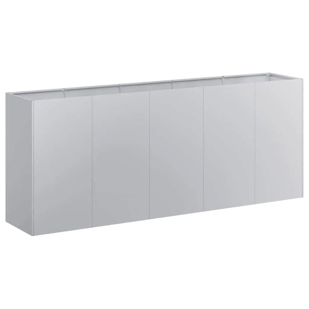 Raised Garden Planter Box Outdoor 200x40x80 cm Galvanised Steel Flower Bed