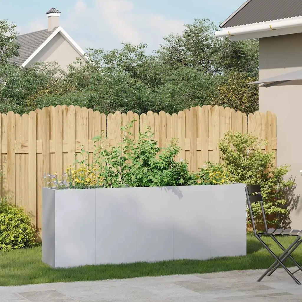 Raised Garden Planter Box Outdoor 200x40x80 cm Galvanised Steel Flower Bed