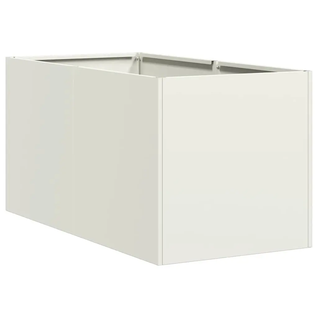 Raised Bed Planter for Garden Outdoor Use White 40x80x40 cm Cold-rolled Steel Flower Box