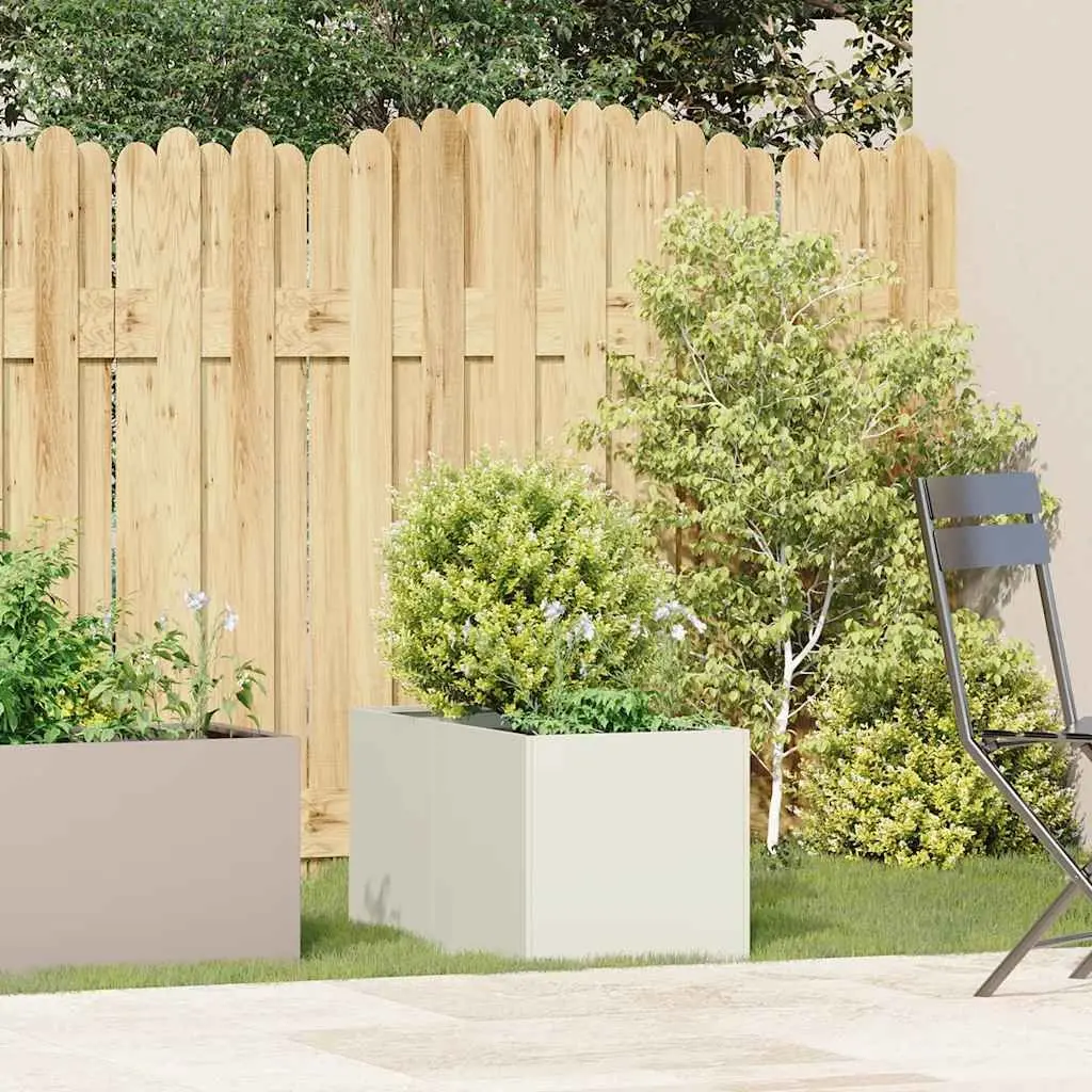 Raised Bed Planter for Garden Outdoor Use White 40x80x40 cm Cold-rolled Steel Flower Box